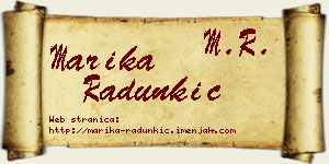 Marika Radunkić vizit kartica